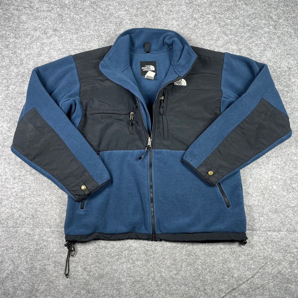 The North Face Denali Jacket Mens L Blue Black Full Zip Polartec Fleece 88036